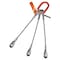 Hsi Three Leg Wire Rope Sling, 2 in dia, 26 ft Length, Heavy Duty Thimble, 95 ton Capacity 300HT2X-26 - alternate 1
